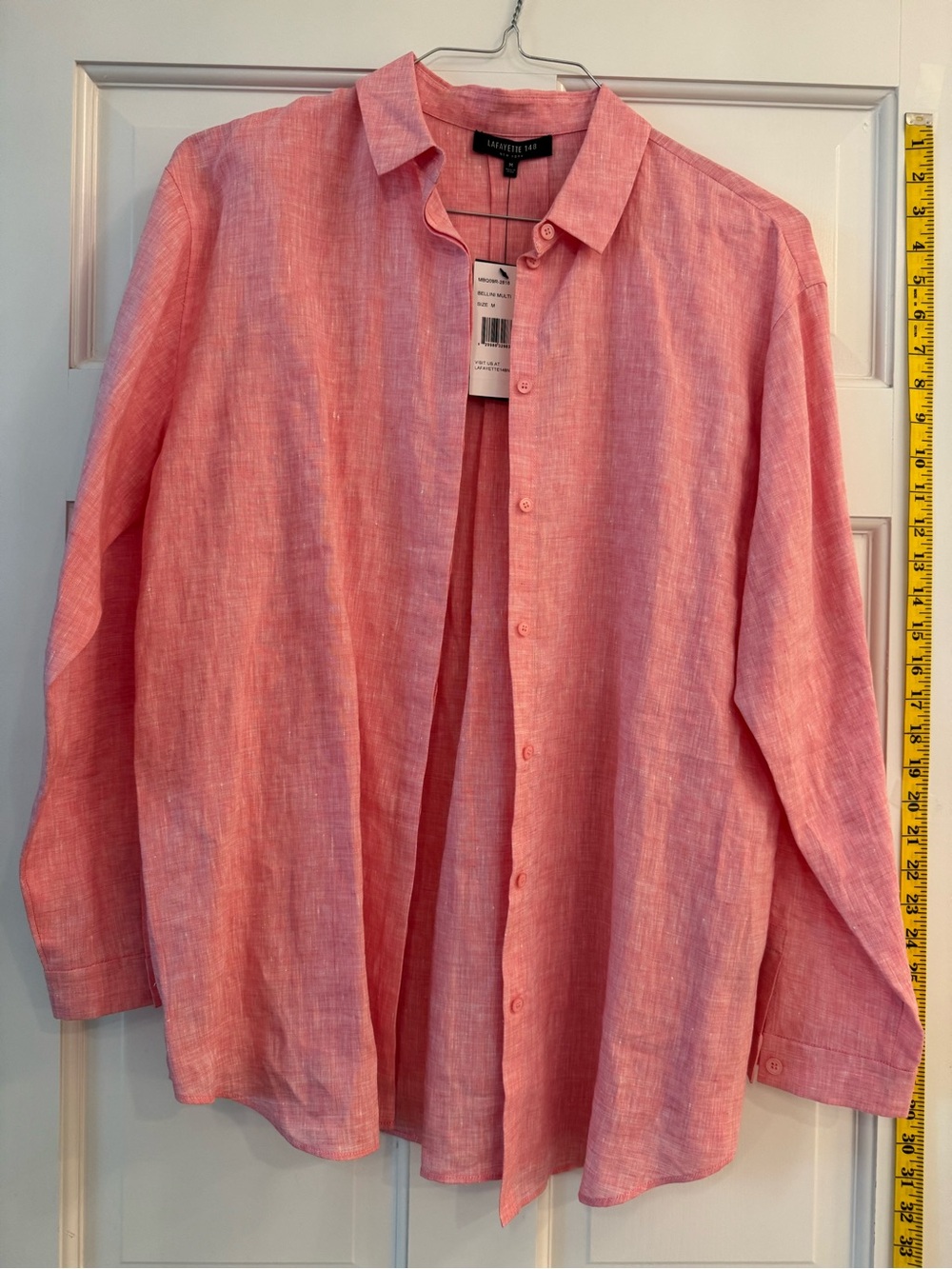 Lafayette 148 New York Lightweight Pink Linen Shirt button down NWT